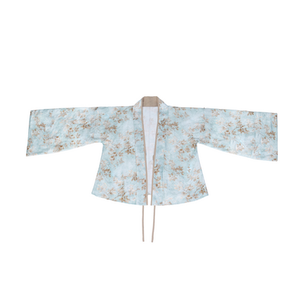 Modern Hanfu Outfit Retro Commuting Set with Cardigan, Camisole & Song-Style Pants - Huaqing 花青 (Preorder)