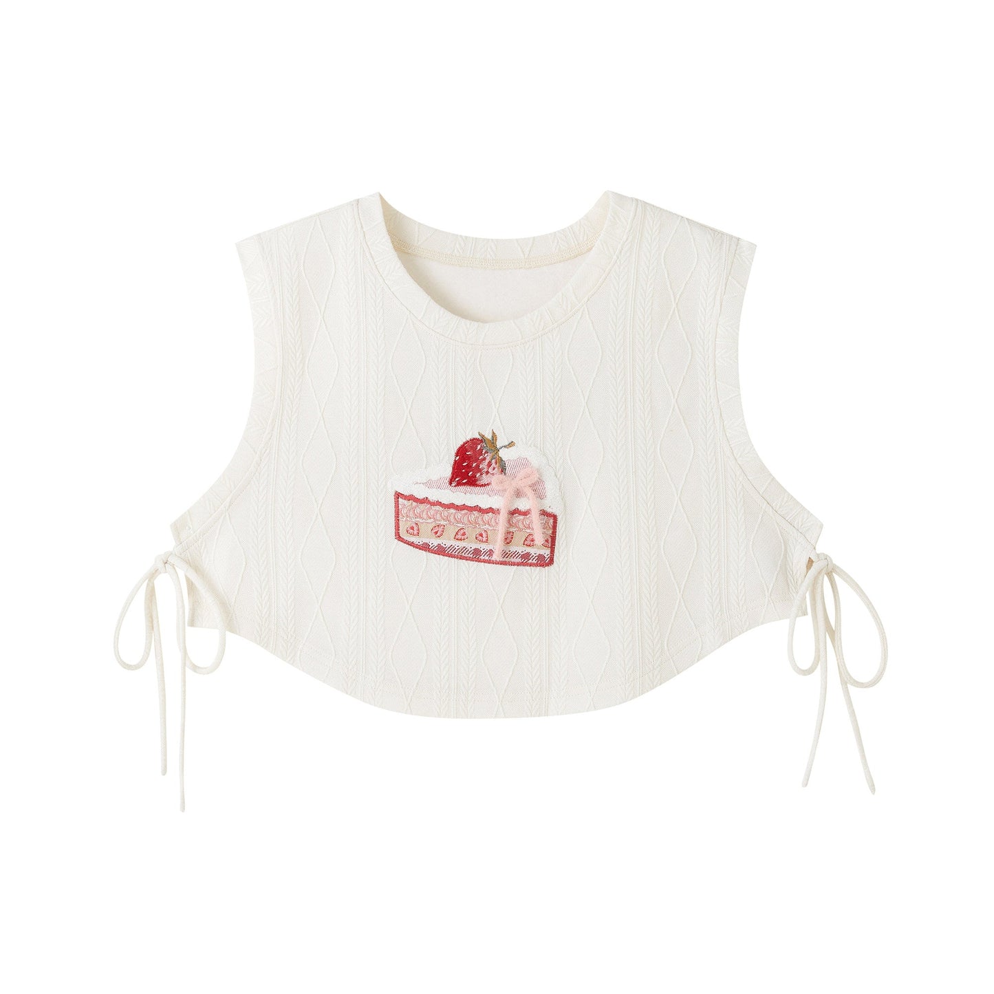 Ming Dynasty Modern Hanfu Cute Knit Top and Mini Mamianqun - Strawberry Cake 草莓千层酥