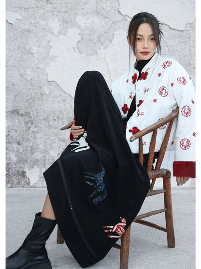 New Chinese Style Embroidered Padded Jacket