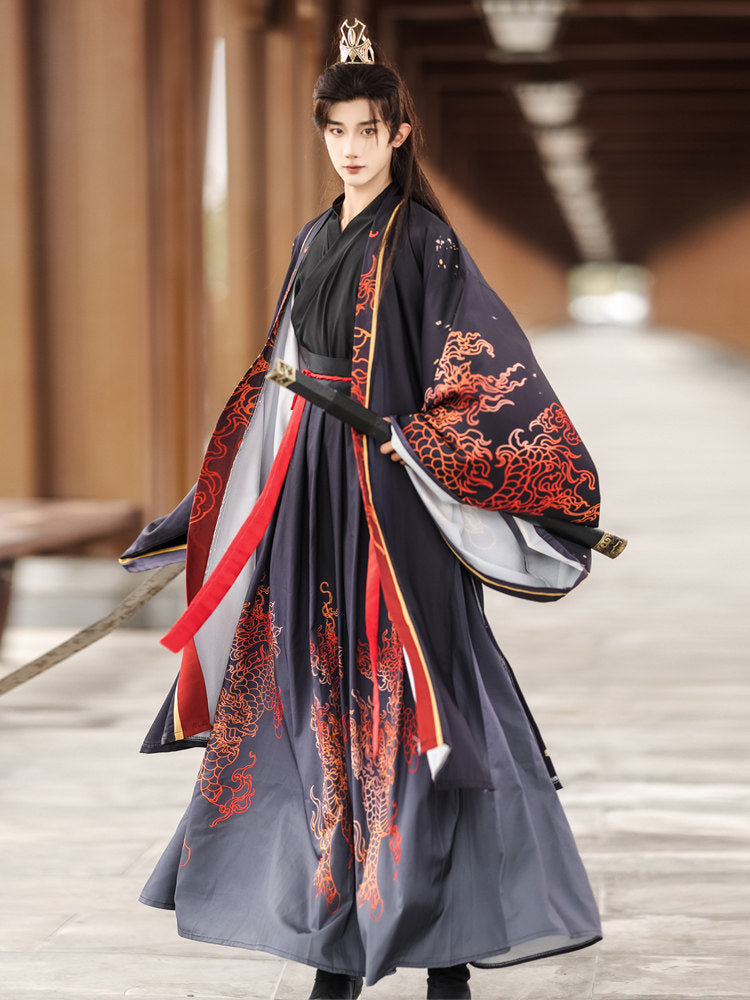 Crimson Dragon | Wei Jin Dynasty Hanfu Set