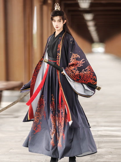 Crimson Dragon | Wei Jin Dynasty Hanfu Set