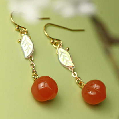 Peach Resin Earrings | Hanfu Jewelry