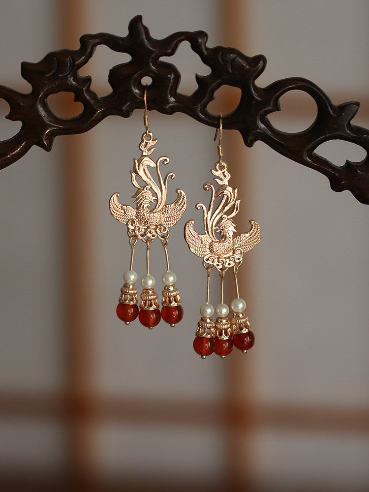 Phoenix Bridal Antique Earrings | Hanfu Jewelry