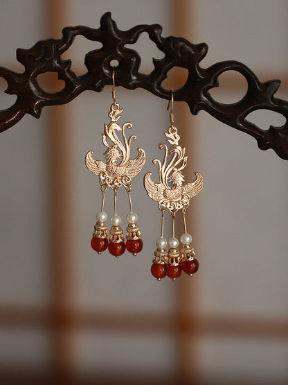 Phoenix Bridal Antique Earrings | Hanfu Jewelry