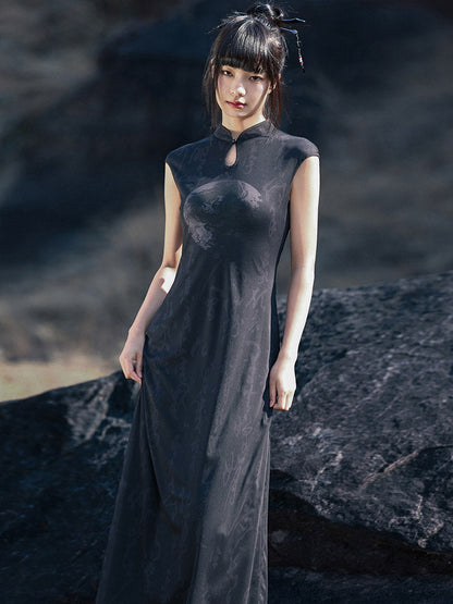 New Chinese Style Chinese Character Print Cheongsam Dress
