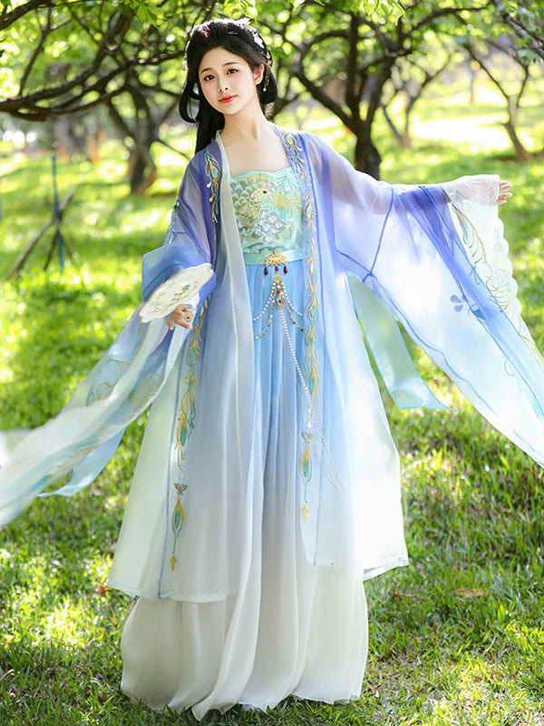 Peacock Embroidered Heziqun Tang Dynasty Dress