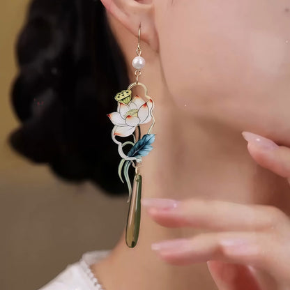 Floating Lotus Earrings | Hanfu Jewelry