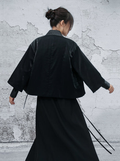 New Chinese Martial Arts Style Pleated Short Coat