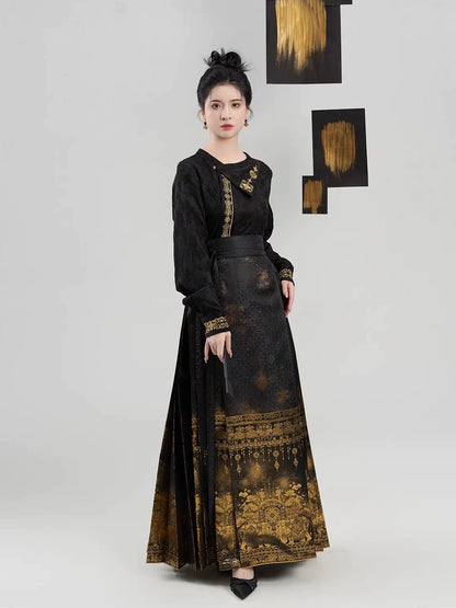 Ming Dynasty Modern Hanfu Mamianqun Outfit - Xixiang 喜象