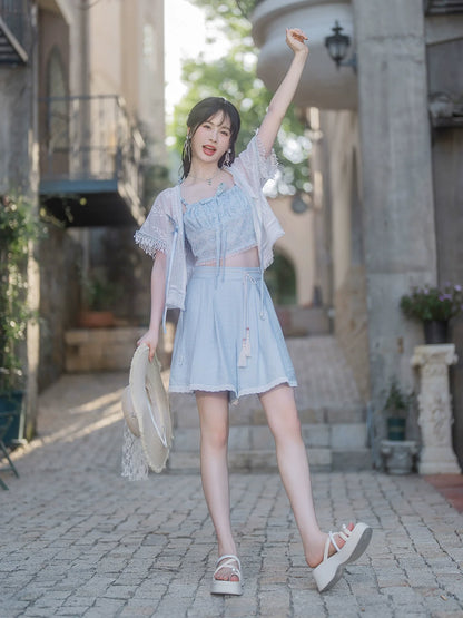 Summer Sea Breeze 夏日海风 - Modern Song Dynasty Hanfu Outfit (Preorder)