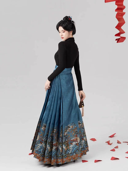 Ming Dynasty Modern Hanfu Mamianqun Outfit - Fairy Feathers 仙羽
