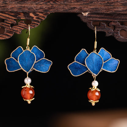 Emerald Velvet Flower Earrings | Cheongsam Jewelry