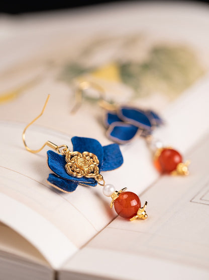 Emerald Velvet Flower Earrings | Cheongsam Jewelry