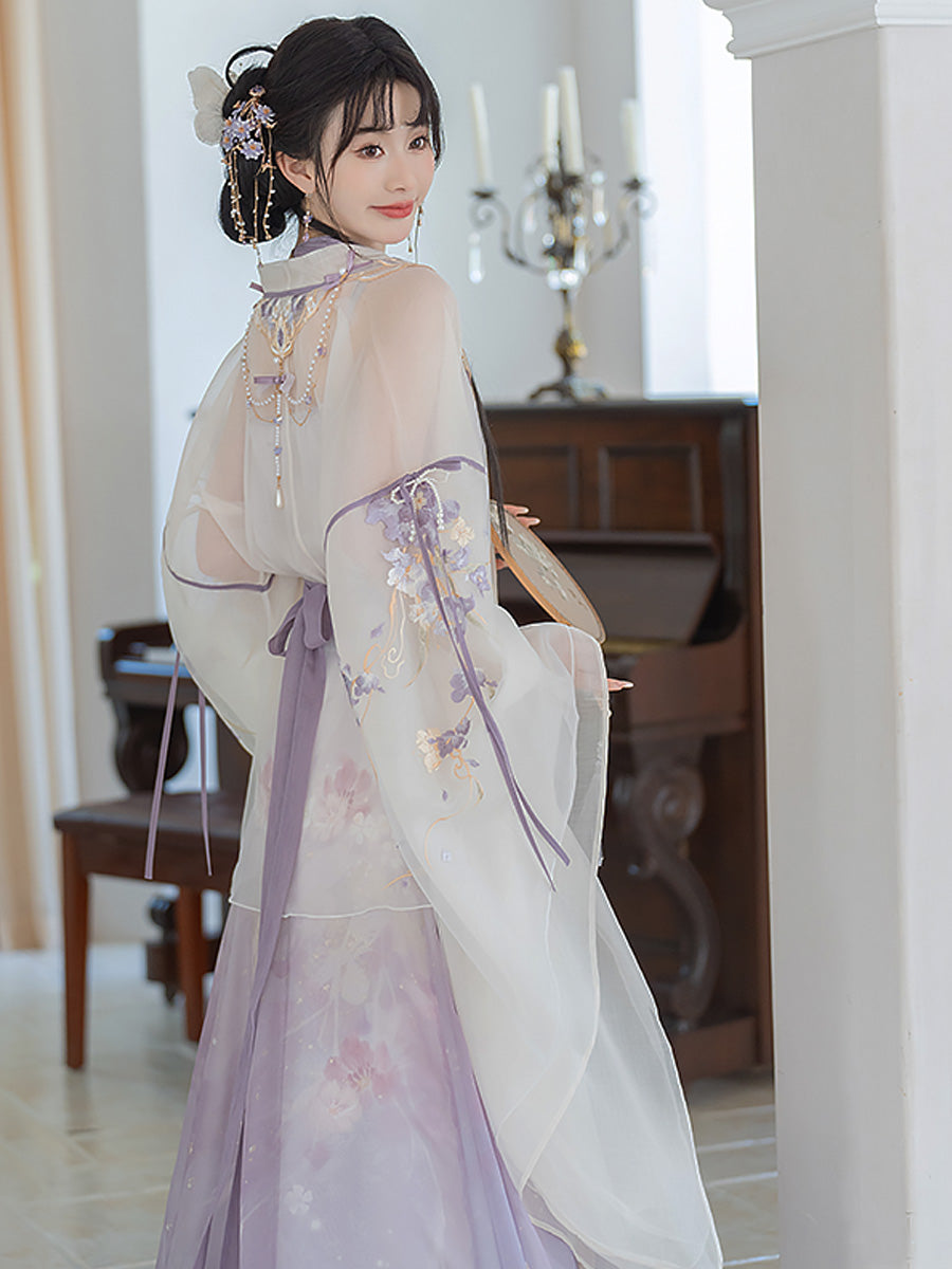 Wei Jin Dynasty Qiyao Ruqun Hanfu | Irises 鸢尾
