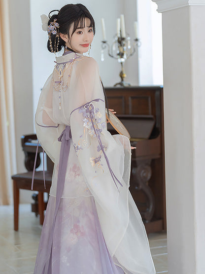 Wei Jin Dynasty Qiyao Ruqun Hanfu | Irises 鸢尾