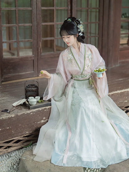 Wei Jin Dynasty Qiyao Ruqun Hanfu | Pine 绿萍