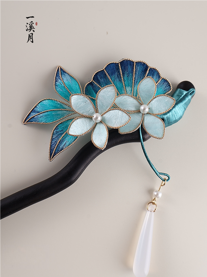 Deep Sea Floral Hair Stick | Traditional Chinese Hair Accessory