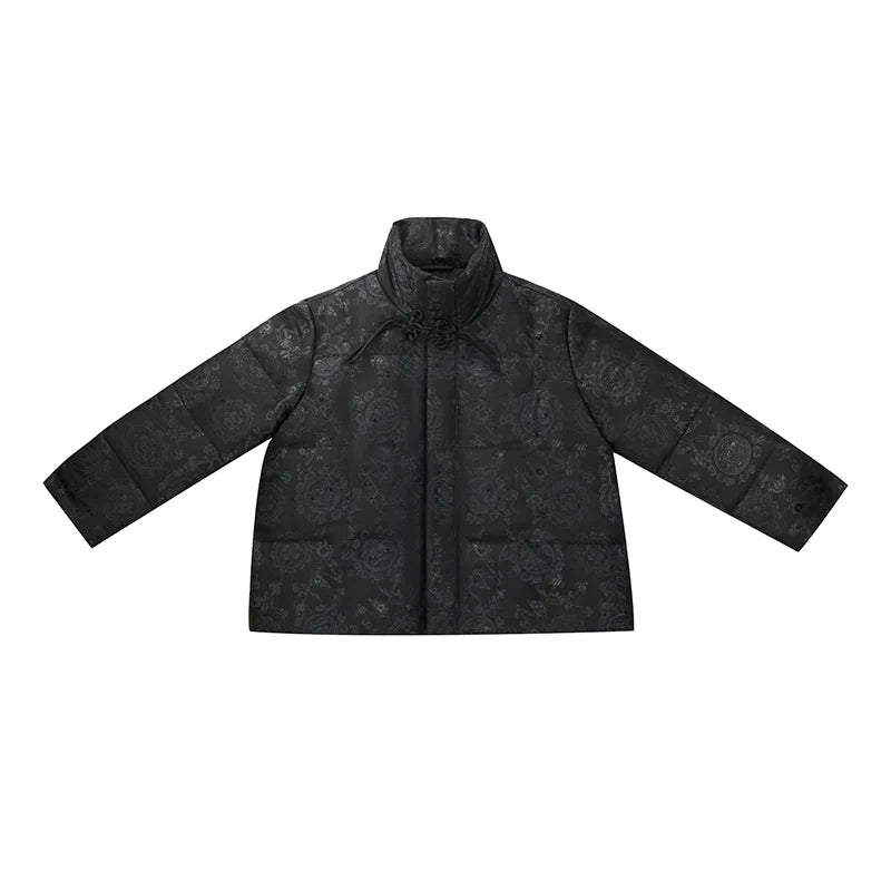 New Chinese Style Women Down Jacket Puffer Coat - Clear Mirror 镜花明 (Preorder)