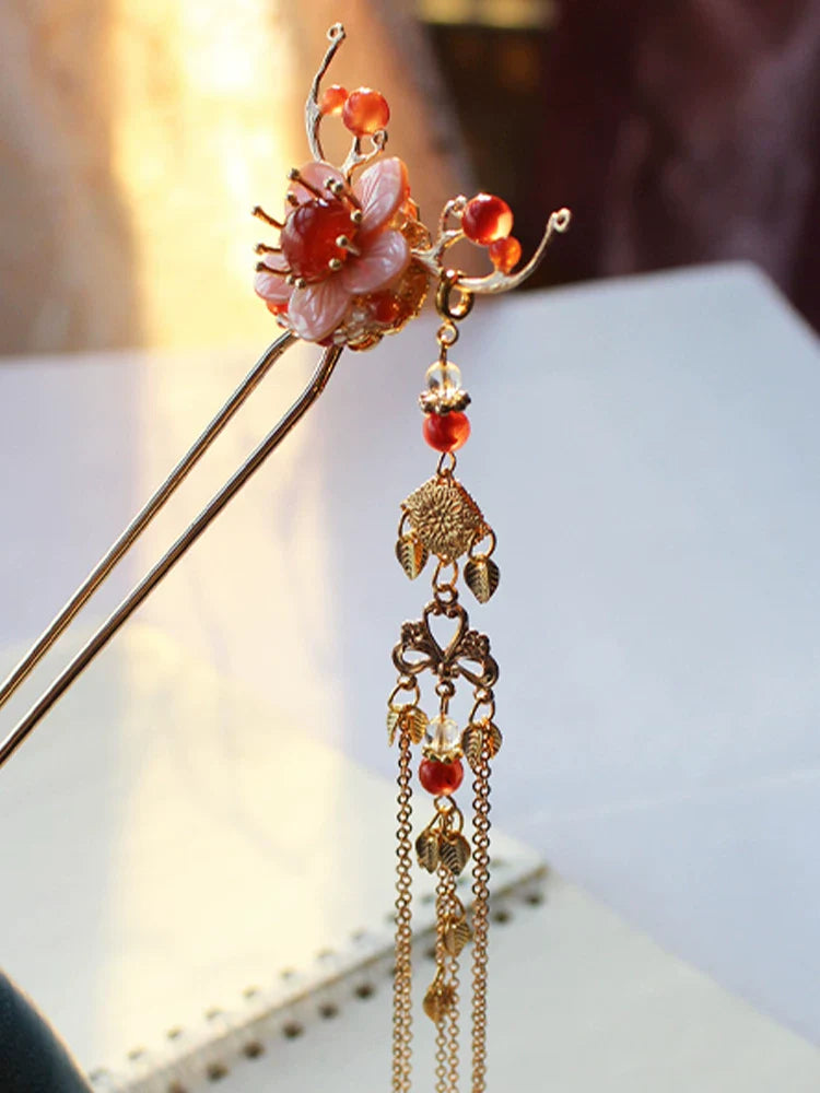 Flower Deer Hair Stick | Traditional Chinese Hair Accessory