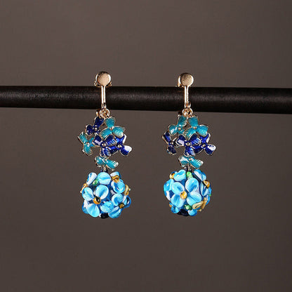 Sapphire Floral Beads Earrings | Cheongsam Jewelry