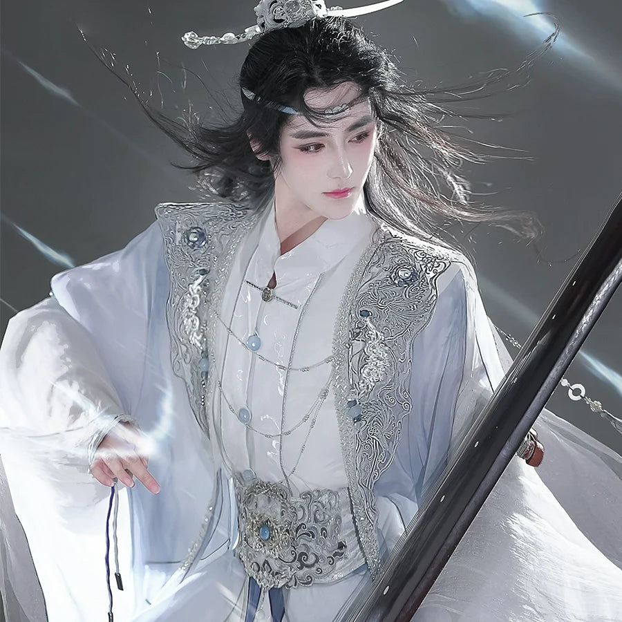 Wanderers Youth 少年游 - Blue and White Unisex Hanfu Set, Ethereal Hanfu Festival (Preorder)