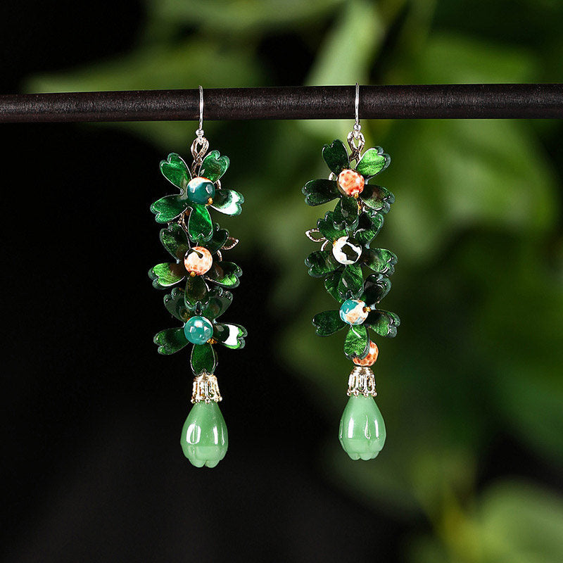 Blooming Emerald Earrings | Cheongsam Jewelry