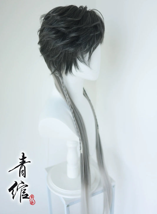 Wolf Tail hanfu cosplay wig - detail view