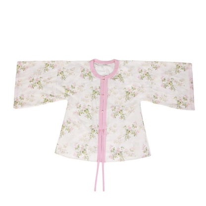 Ming Dynasty Modern Hanfu Round Collar Top and Elastic Skirt - Spring Branch 春枝
