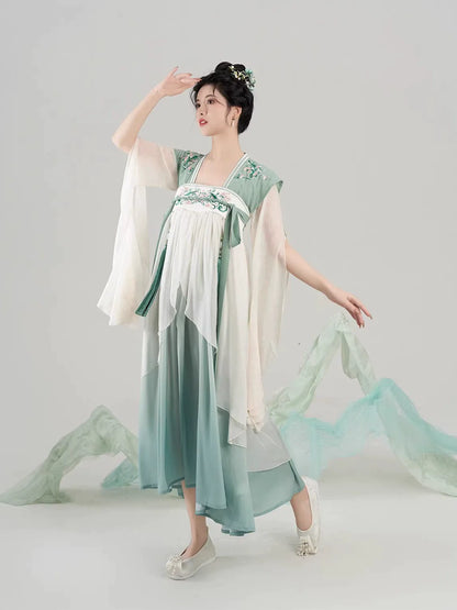 Tang Dynasty Modern Hanfu Dress - Qintaoluoge 琴桃落歌 (Preorder)