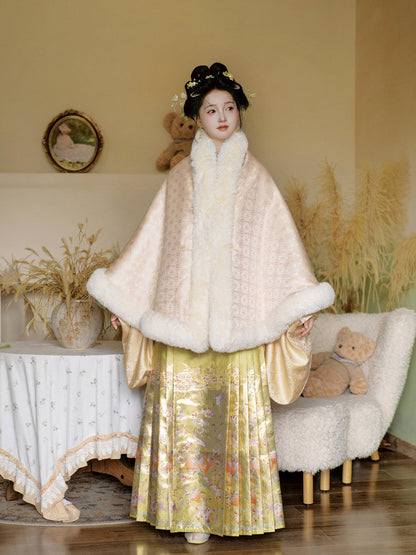 Ming Dynasty Thousand Golden Rays Mamian Skirt Set | Light and Moonfall 榴光月落
