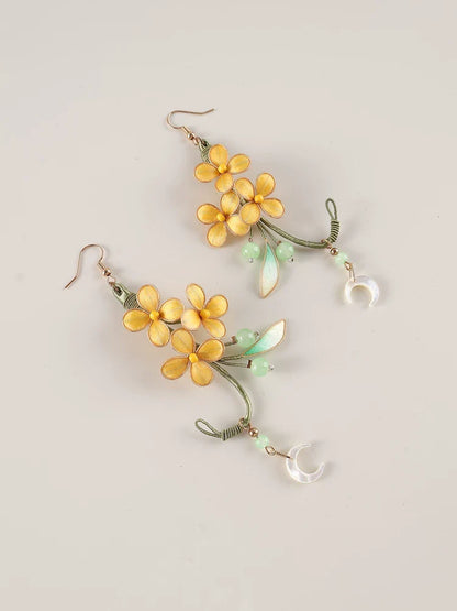 Moon Laurel Earrings | Hanfu Jewelry