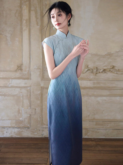 Short Sleeve Midi Cheongsam | By the Ocean