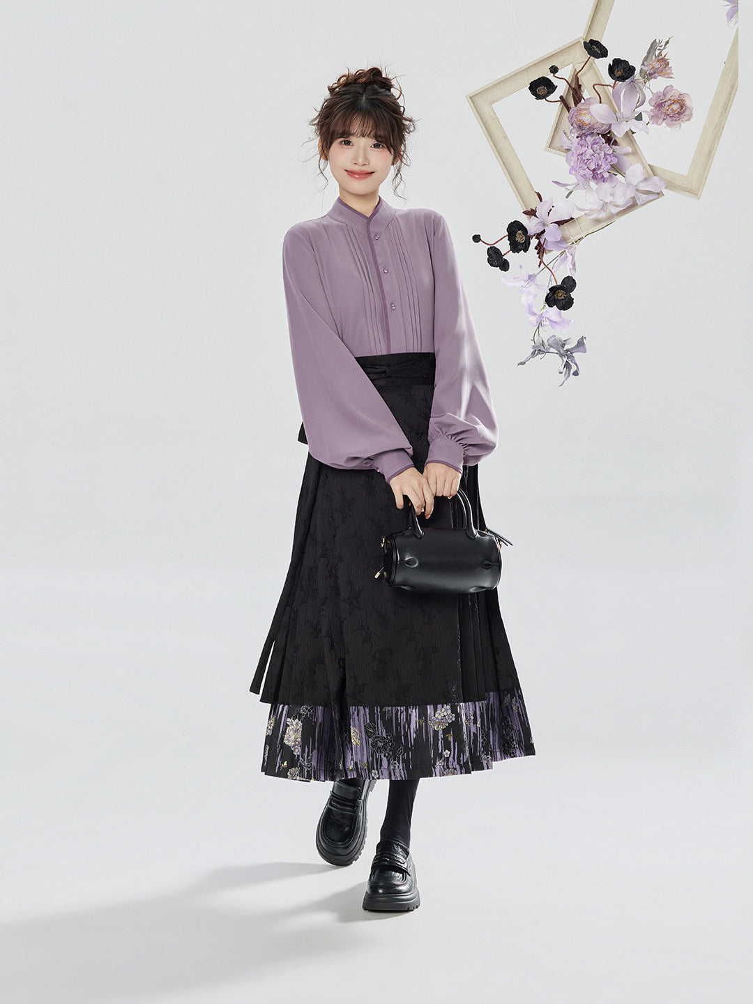 Xunmu | Modern Ming Dynasty Jacket and Mamianqun Skirt Hanfu Set