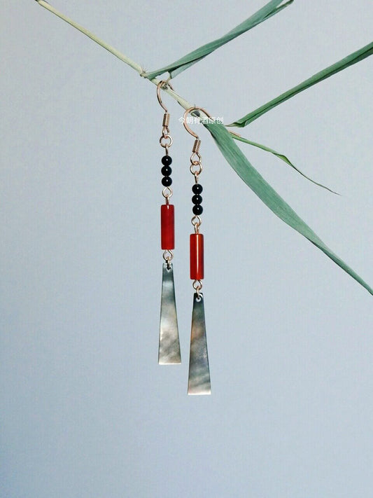 Oriental Ruby Shells Earrings | Hanfu Jewelry