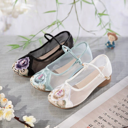 Camila - Embroidered Sheer Chinese Style Shoes