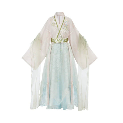 Wei Jin Dynasty Qiyao Ruqun Hanfu | Pine 绿萍
