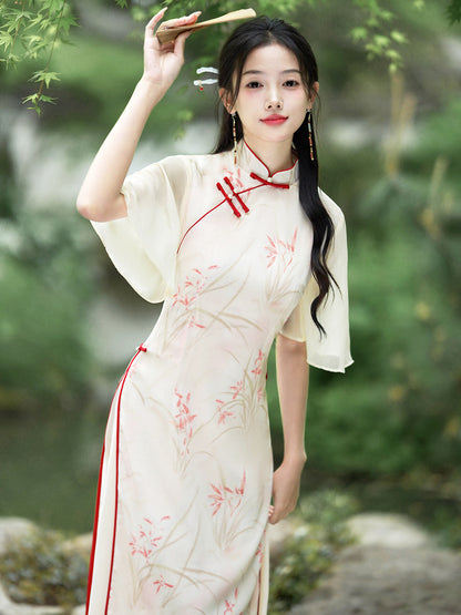 Flair Sleeve A Line Cheongsam | Yousi