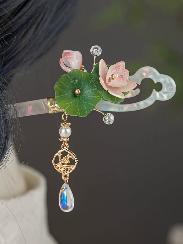 Glazed Lotus Hair Stick | Ancient Chinese Hair Accessory