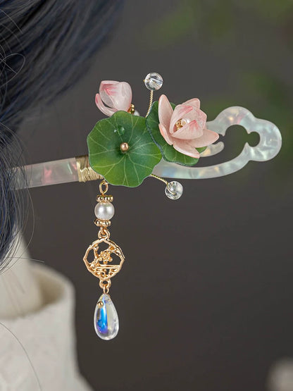 Glazed Lotus Hair Stick | Ancient Chinese Hair Accessory