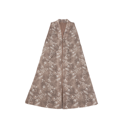 Chinese Sleeveless Robe with Cotton Linen Top & Wide Leg Pants | Southern French Holiday 南法假日