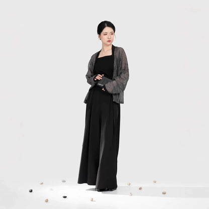 New Chinese Style Women's V Neck Top - Yinyue 吟月 (Preorder)