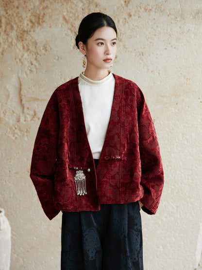 Festive Hanfu Coat for Engagement, Tea Ceremony or Chinese New Year - Winter Secrets 冬藏