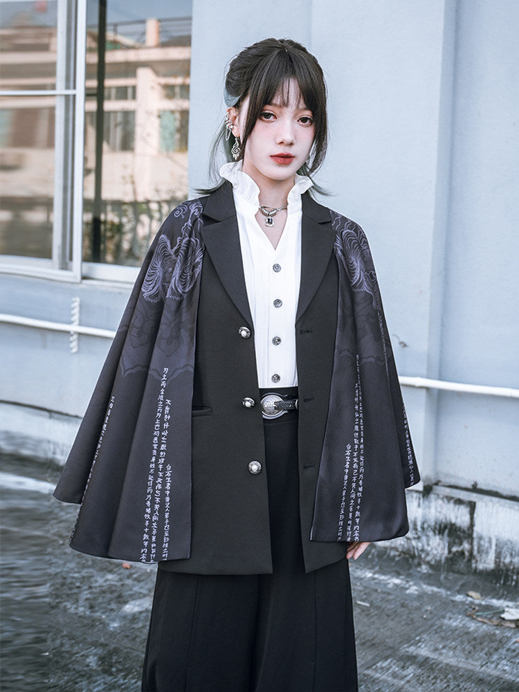 New Chinese Style Printed Suit Patchwork Cloak - Legend of the Immortals 神仙传