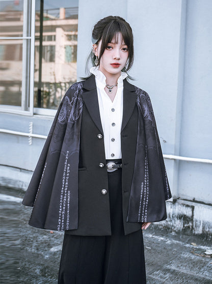 New Chinese Style Printed Suit Patchwork Cloak - Legend of the Immortals 神仙传