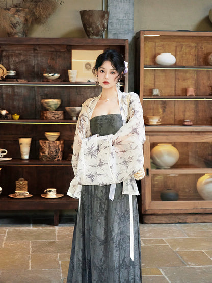 Xiaoxiang Bamboo 潇湘竹 - New Chinese Style Wei Jin Pleated Summer Dress Outfit