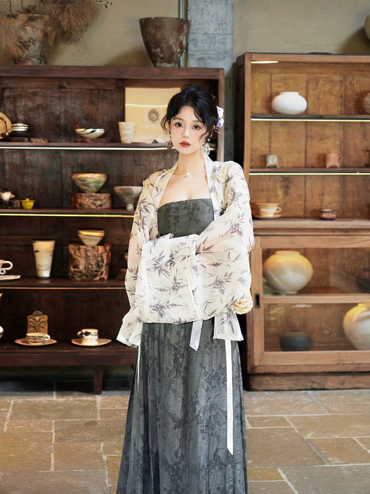 Xiaoxiang Bamboo Wei Jin style dress - detail view