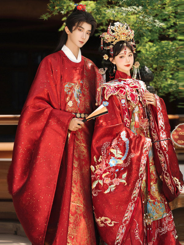 Ming Dynasty Chinese Wedding Hanfu Couple Set | Union of Phoenix & Qilin 凤栖梧麟