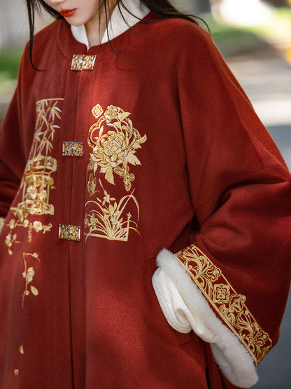 Festive Ming Dynasty Hanfu Jacket for Chinese New Year - Sijunzi 四君子 (Preorder)
