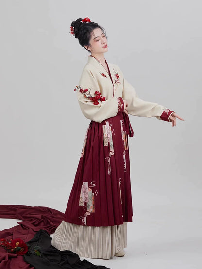 Song Dynasty Modern Hanfu for Chinese New Year Festivals - Four Seasons Flowers 四季花牌 (Preorder)