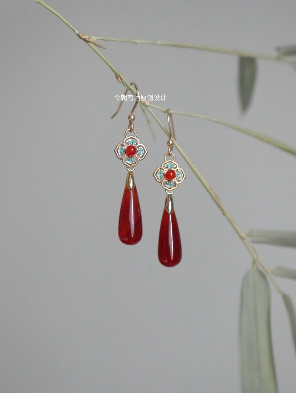 Oriental Ruby Earrings | Hanfu Jewelry